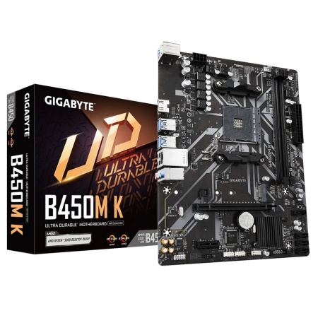 Материнская плата Gigabyte B450M K Soc-AM4 AMD B450 2xDDR4 mATX AC`97 8ch(7.1) GbLAN RAID+HDMI