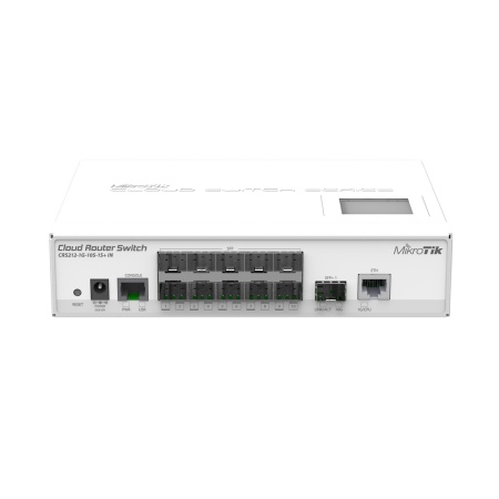 CRS212-1G-10S-1S+IN Switch. Ethernet 1x 10/100/1000 + 10x SFP +1x SFP+. PoE. Console, LCD touchscreen {10}