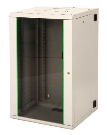 Шкаф коммутационный Lande Proline (LN-PR20U6045-BL-111) настенный 20U 600x450мм пер.дв.стекл задн.дв.стал.лист направл.под закл.гайки 100кг черный 340мм 35кг 996мм IP20 сталь