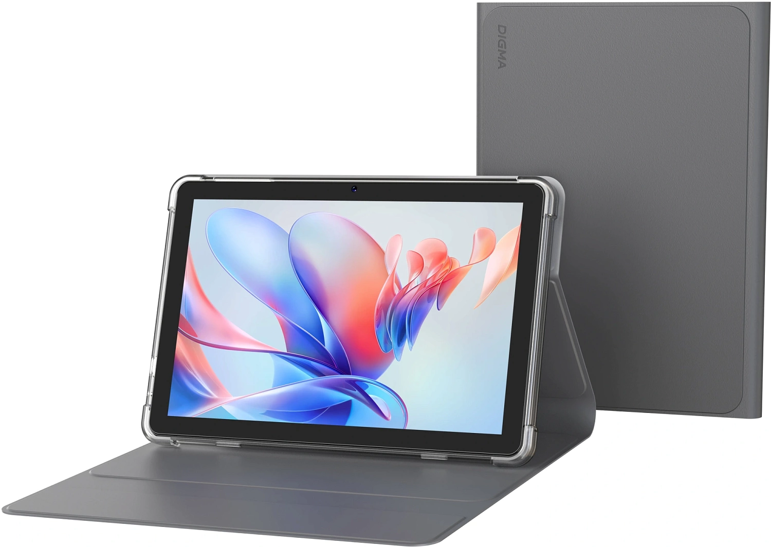 Планшет Digma K10 PLUS T615 (1.6) 8C RAM4Gb ROM64Gb 10.1" IPS 1280x800 4G Android 15 серый 5Mpix 2Mpix BT WiFi microSD 256Gb 5000mAh 225hrs