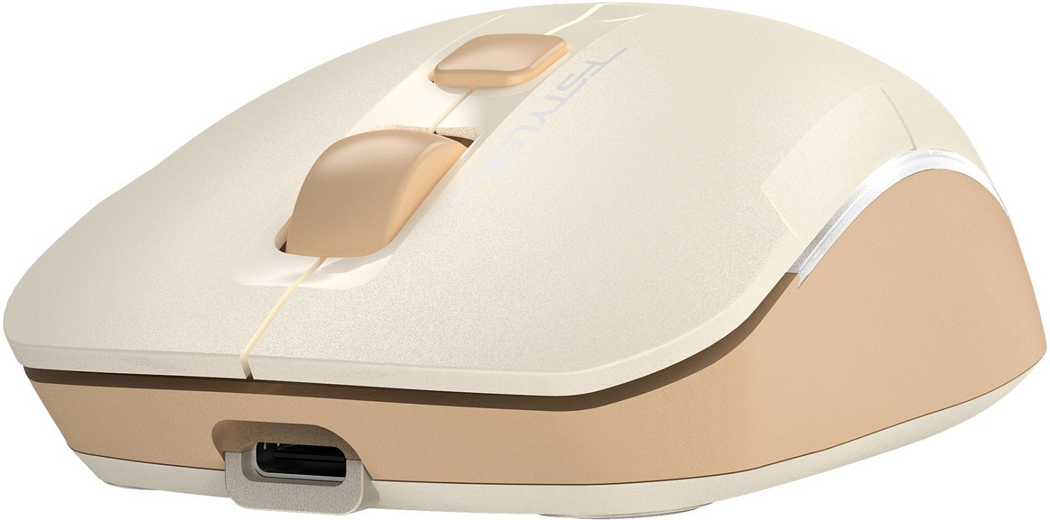 Мышь A4Tech Fstyler FB26CS Air бежевый/коричневый оптическая (2000dpi) silent беспроводная BT/Radio USB для ноутбука (4but)