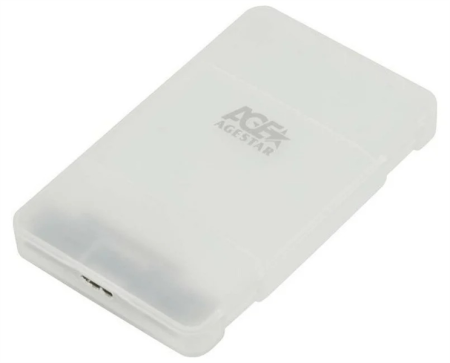 Внешний корпус для hdd AgeStar 31UBCP3 SATA пластик белый 2.5"