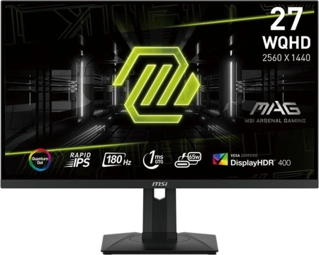 Монитор MSI MAG 274QRF QD E2 27" 16:9 WQHD(2560x1440) Rapid IPS,1ms,1000:1,100M:1, 400nit,178/178,2xHDMI 2.0b, DP 1.4a,USB-C,2xUSB 2.0 Type-A, 1xUSB 2.0 Type-B, Tilt, Swivel,Height,Pivot,VESA,180Hz,Black,1y