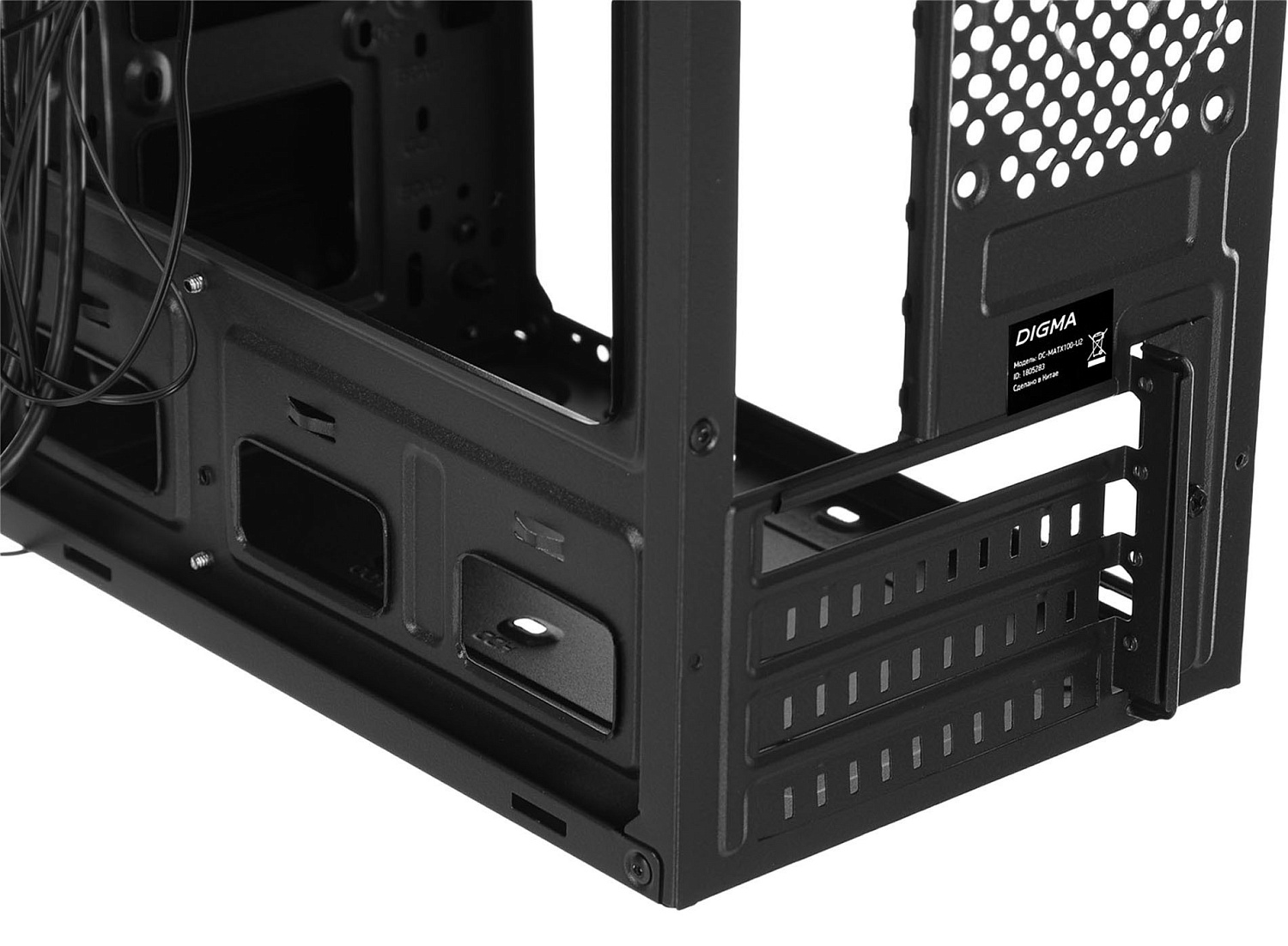 Корпус Digma DC-MATX100-U2 черный без БП mATX 1x80mm 2x120mm 2xUSB2.0 audio