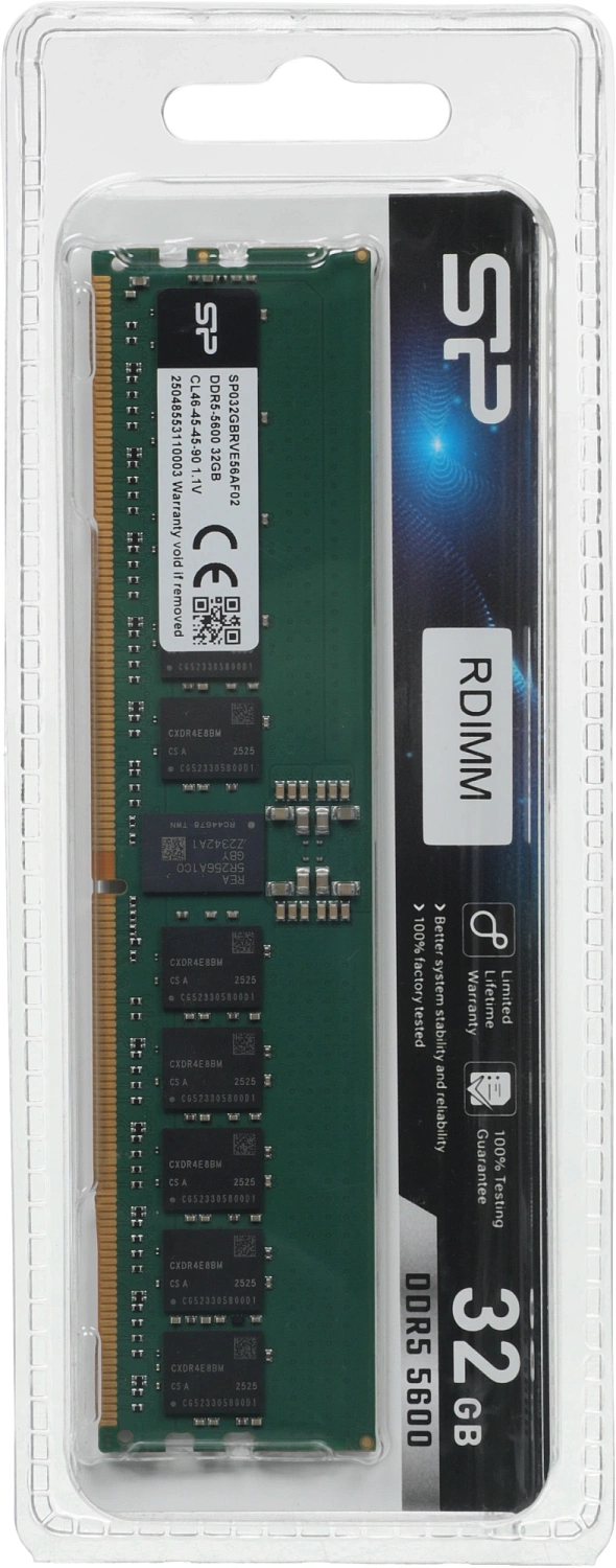 Память DDR5 Silicon Power SP032GBRVE56AF02 32Gb DIMM ECC Reg PC4-25600 CL46 5600MHz
