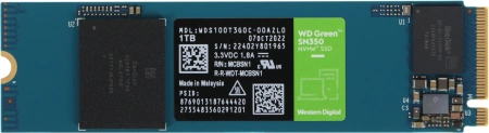 Твердотельный накопитель Western Digital SSD Green SN350 NVMe 1Tb M2.2280 WDS100T3G0C, 1 year