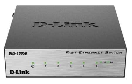 Коммутатор D-Link DES-1005D/O2B 5x100Mb неуправляемый