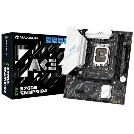 Материнская плата Maxsun MS-B760M GAMING WIFI ACE D4 B760 LGA1700 2xDDR4 1xPCIEx16 1xPCIEx1 2xM.2 6xUSB3.2Gen1 4xUSB2.0 3xSATA3.0 1G DP HDMI M-ATX RTL