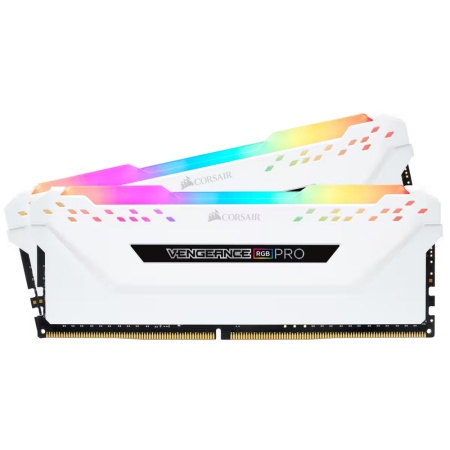 Corsair VENGEANCE RGB PRO White Heatspreader, DDR4, DIMM CMW16GX4M2C3600C18W 3600MHz 16GB CMW16GX4M2C3600C18W (Kit of 2x8GB) Unbuffered, 18-19-19-39, XMP 2.0, RGB LED, 1.35V