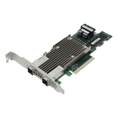 RAID-контроллер Broadcom MegaRAID 9480-8I8e SGL (05-50031-00 / 03-50031-15010) PCIe 3.1 x8 LP, SAS/SATA/NVMe, RAID 0,1,5,6,10,50,60, 16port(2 * int SFF8643 + 2 * ext SFF8644), 4GB Cache, 3516ROC RTL {5}, (003624)