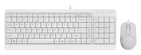 Клавиатура + мышь A4Tech Fstyler F1512 клав:белый мышь:белый USB (F1512 WHITE)