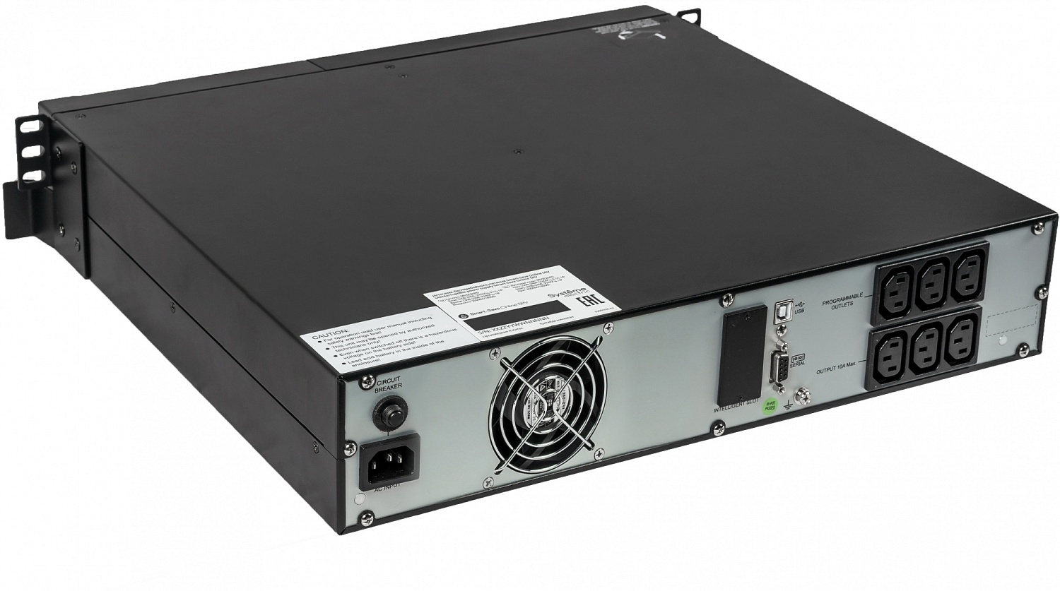 Источник бесперебойного питания Systeme Electric Smart-Save Online SRV, 2000VA/1800W, On-Line, Rack 2U(Tower convertible), LCD, Out: 6xC13, SNMP Intelligent Slot, USB, RS-232