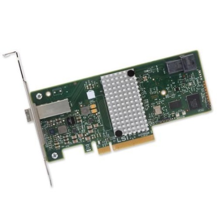 LSI SAS 9300-4I4E SGL (LSI00348 / H5-25515-00) PCIe 3.0 x8 LP, SAS/SATA 12G HBA, 8port(1*int SFF8643 + 1*ext SFF8644), 3008 IOC