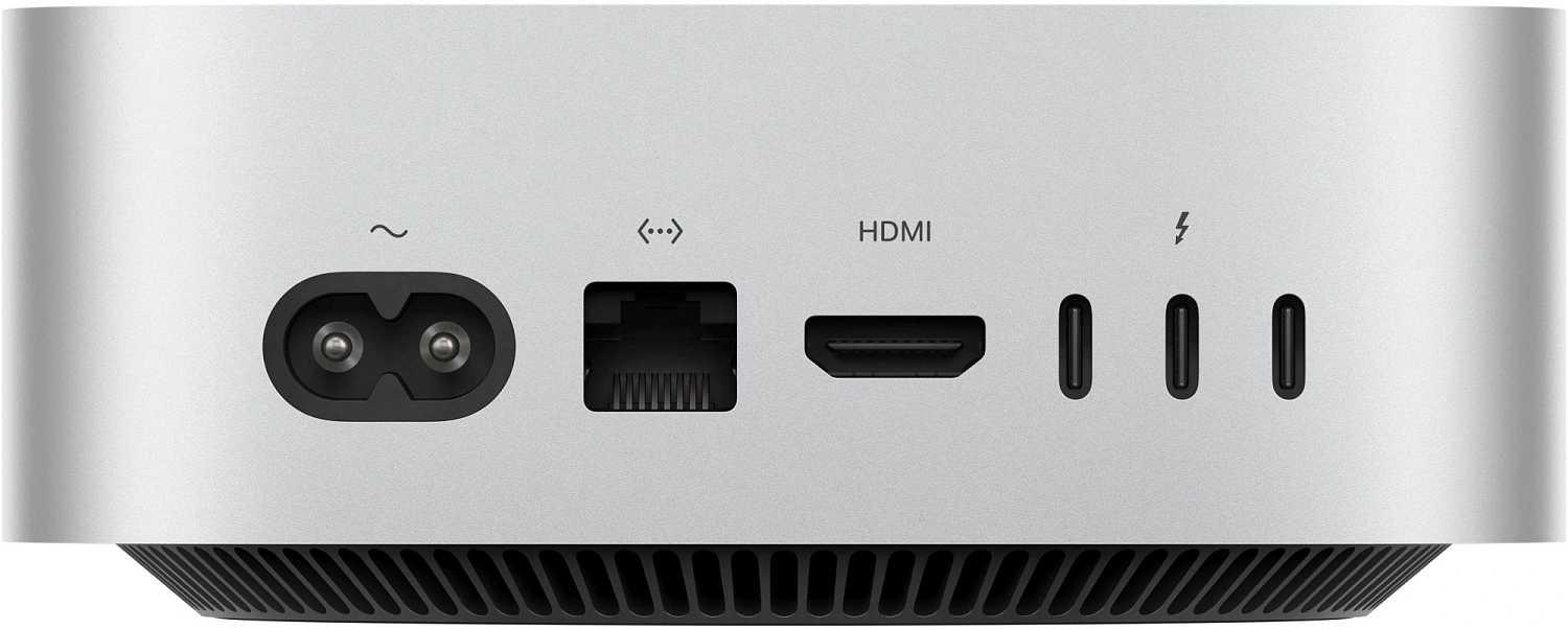 ПК Apple Mac mini A3239 M4 Pro 12 core (4.41) 24Gb SSD512Gb 16 core GPU macOS GbitEth WiFi BT серебристый (MCX44HN/A)