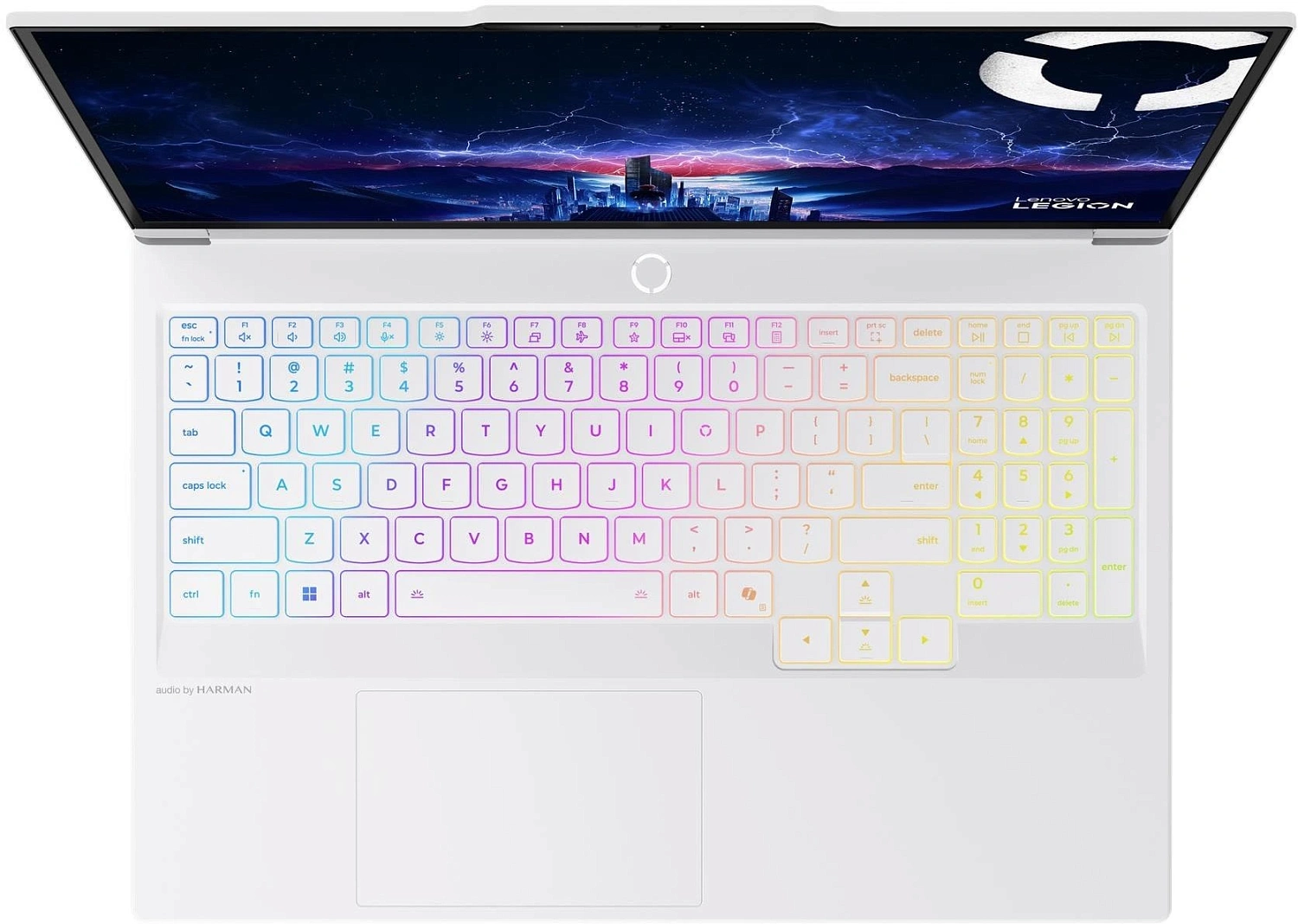 Ноутбук Lenovo Legion 7 16IAX10 Core Ultra 7 255HX 32Gb SSD1Tb NVIDIA GeForce RTX 5060 8Gb 16" OLED WQXGA (2560x1600) Windows 11 Home white WiFi BT Cam (83KY0055RK)