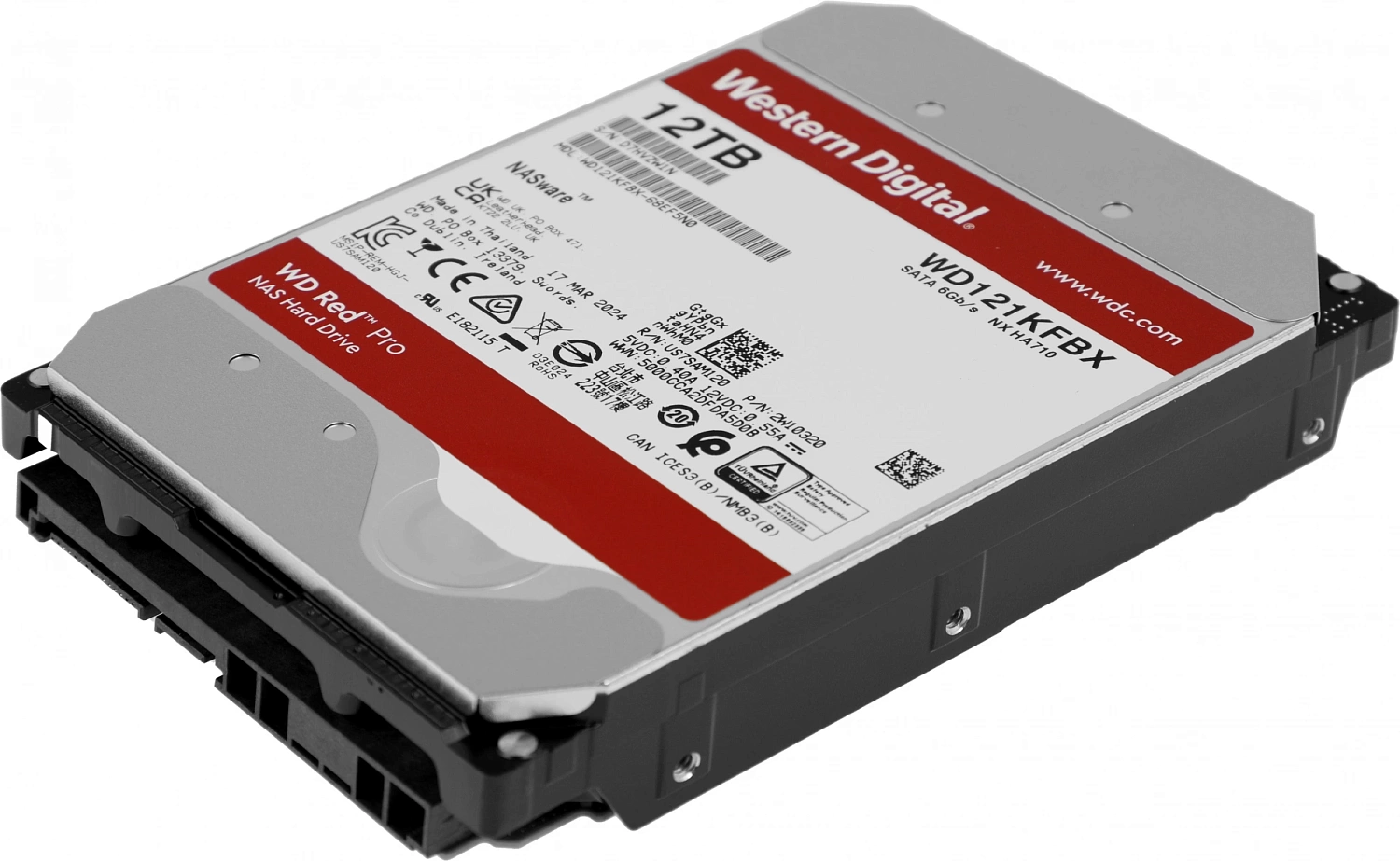 Жесткий диск WD SATA-III 12Tb WD121KFBX Server Red Pro (7200rpm) 256Mb 3.5"