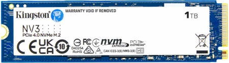 Твердотельный накопитель Kingston SSD 1TB NV3 M.2 2280 NVMe Gen4x4 R6000/W4000MB/s MTBF 2M 320TBW Retail 1 year