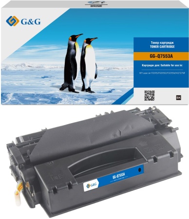 Картридж лазерный G&G GG-Q7553A черный (3000стр.) для HP LJ P2010/P2014/P2015/M2727nf MFP/M2727nfs MFP