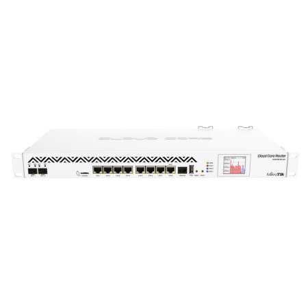 Маршрутизатор MikroTik Cloud Core Router 1036-8G-2S+ with Tilera Tile-Gx36 CPU (36-cores, 1.2Ghz per core), 4GB RAM, 2xSFP+ cage, 8xGbit LAN, RouterOS L6, 1U rackmount case, Dual PSU, LCD panel, r2 version