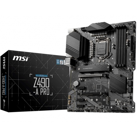 Z490-A PRO, Socket 1200, Intel®Z490, 4xDDR4-2933, HDMI+DP, 2xPCI-Ex16, 3xPCI-Ex1, 6xSATA3(RAID 0/1/5/10), 2xM.2, 8 Ch Audio, 1x2.5GLan, (2+4)xUSB2.0, (3+4)xUSB3.2, (1+1)xUSB3.2 Type-C™, 1xPS/2, ATX, RTL {10} (722340)