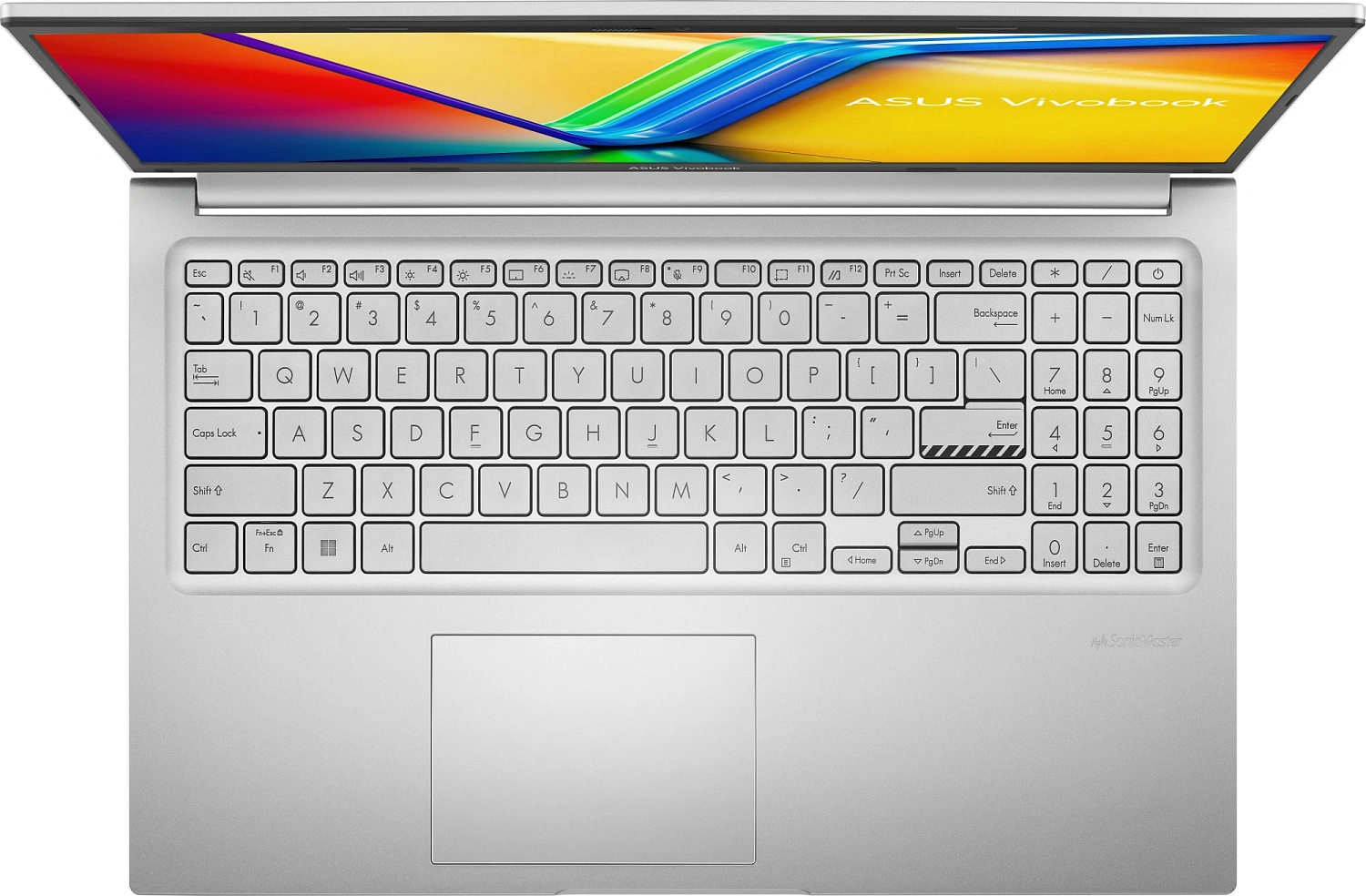 Ноутбук Asus Vivobook 15 X1502VA-BQ1384 Core i5 13420H 16Gb SSD512Gb Intel UHD Graphics 15.6" IPS FHD (1920x1080) без ОС silver WiFi BT Cam (90NB10T2-M01YV0)
