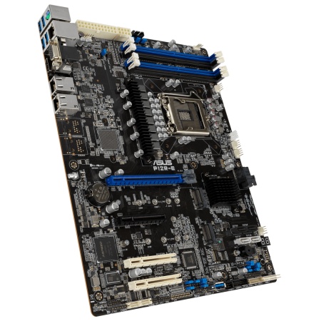 Серверная материнская плата ASUS Motherboard P12R-E,1xLGA1200,4x3200/2933/2666UDIMM(upto128GB),8xSATA3 6Gb/s p,2xM.2,4xPCIe Gen4 slot(1x16/3x8),2x1GbE,3Y Wr