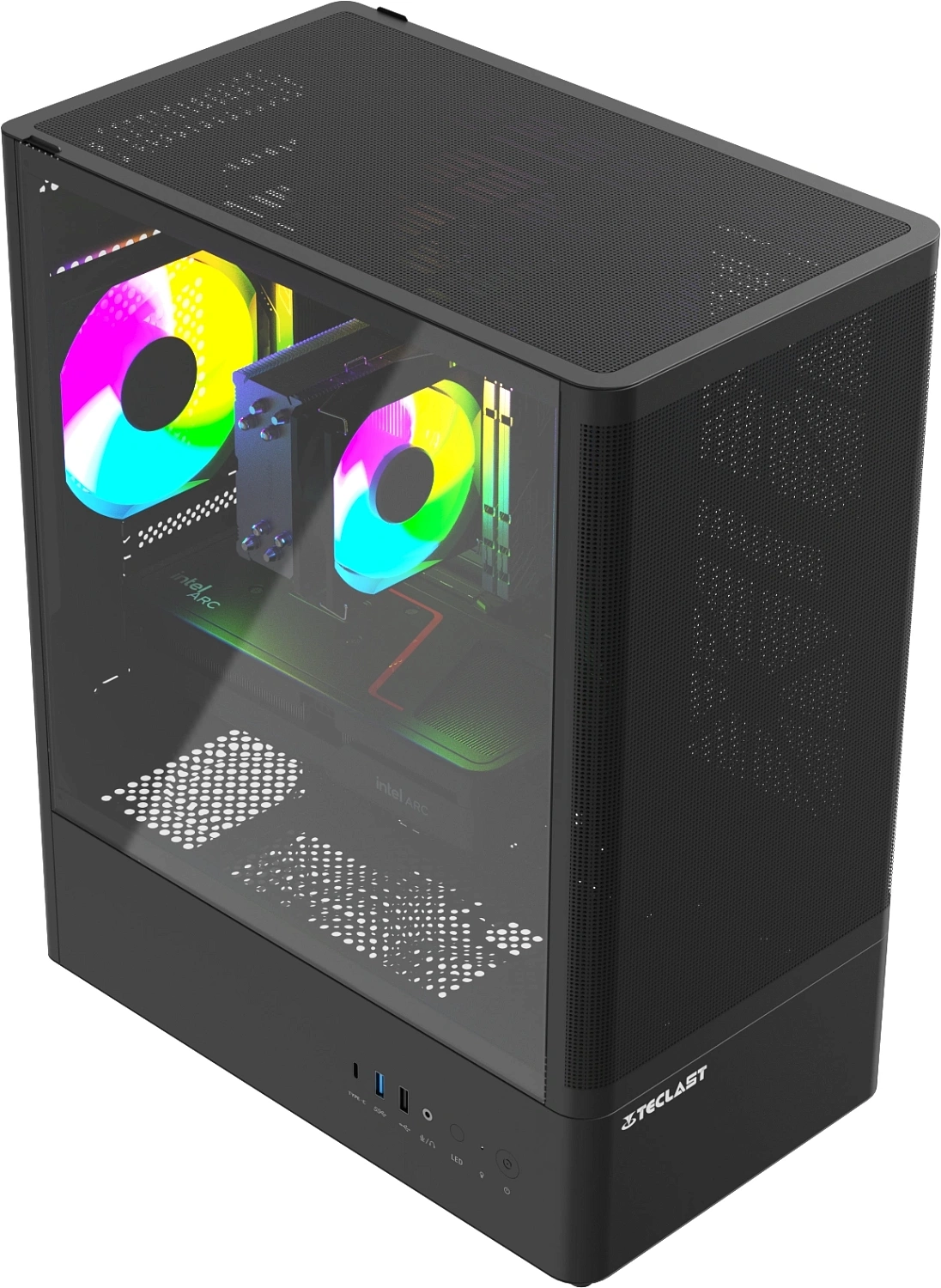 ПК Teclast G03 Ryzen 5 8400F (4.2) 32Gb SSD1Tb Arc B580 12Gb Windows 11 Pro GbitEth WiFi BT 500W черный (G03 8400F32G1TB580BKRU)