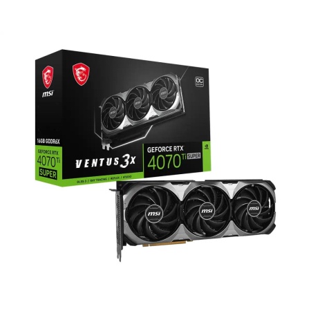 Видеокарта MSI RTX4070Ti SUPER 16G VENTUS 3X OC 16GB GDDR6X 256bit 3xDP HDMI 3FAN RTL