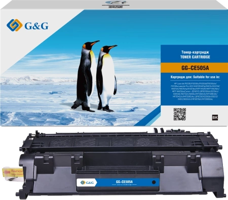 Картридж лазерный G&G GG-CE505A UNIVERSAL черный (2300стр.) для HP P2035/2035n/2055d/dn/x;Canon LBP6300/6310dn/6650dn;HP Pro 400 M401/M401a/M401n/M401d/M401dn/M401dne/M401dw/MFP M425/MFP M425dn/MFP M425dw;Canon i-SENSYS 6670dn/6680x/MF5840dn/MF5880dn/MF59