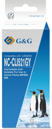 Картридж струйный G&G NC-CLI521GY серый (8.4мл) для Canon PIXMA MP540/550/560/620/630/640/980/990