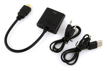 Переходник Buro HDMI-M-VGA-F-WUSB HDMI (m) VGA (f) 0.1м