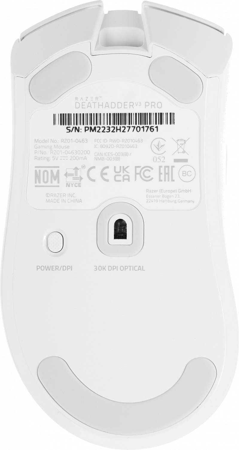 Мышь Razer DeathAdder V3 Pro белый оптическая (30000dpi) беспроводная USB-C (5but) Мышь Razer DeathAdder V3 Pro белый оптическая (30000dpi) беспроводная USB-C (5but)