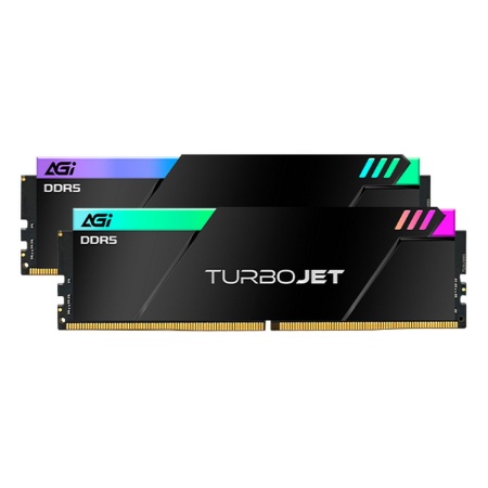 Модуль памяти AGI 32GB DDR5 6800MHz OC UDIMM RGB CL34, kit 16gb*2, HEATSINK- Turbojet+RGB lightbar