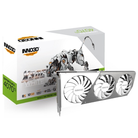 Видеокарта INNO3D RTX 4070 Ti X3 OC WHITE//RTX4070Ti, HDMI, DP*3, 12G,D6X