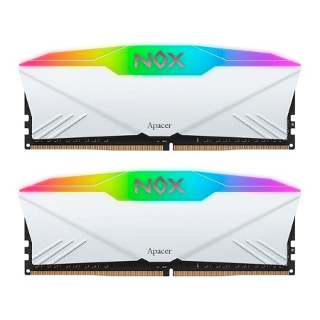 Модуль памяти Apacer 32GB DDR4 3200 DIMM NOX RGB WHITE AURA2 w/HS RP-K2 Kit (2x16GB), 1.35V, 1024x8