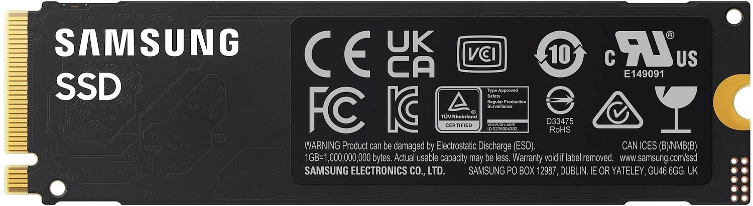 Твердотельный накопитель SSD M.2 2280 2TB Samsung 990 EVO NVMe 2.0, PCIe 4.0 x4, TLC 3D NAND, 7250R/6450W MB/s