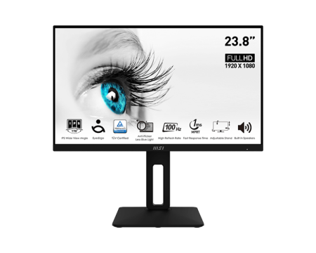 Монитор MSI 23.8" Pro MP242AP черный IPS LED 1ms 16:9 HDMI M/M HAS Piv 300cd 178гр/178гр 1920x1080 100Hz VGA DP FHD 3.3кг