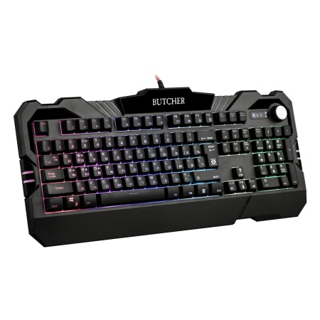 Проводная игровая клавиатура Butcher GK-193DL RU,RGB подсветка, 9 режимов DEFENDER (451932) {20}