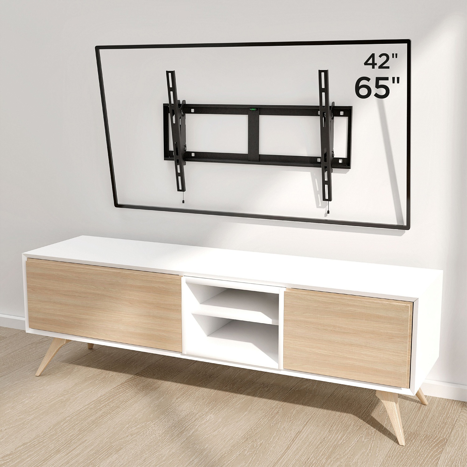 Кронштейн для телевизора Holder LCD-T6606 черный 42"-65" макс.60кг настенный наклон