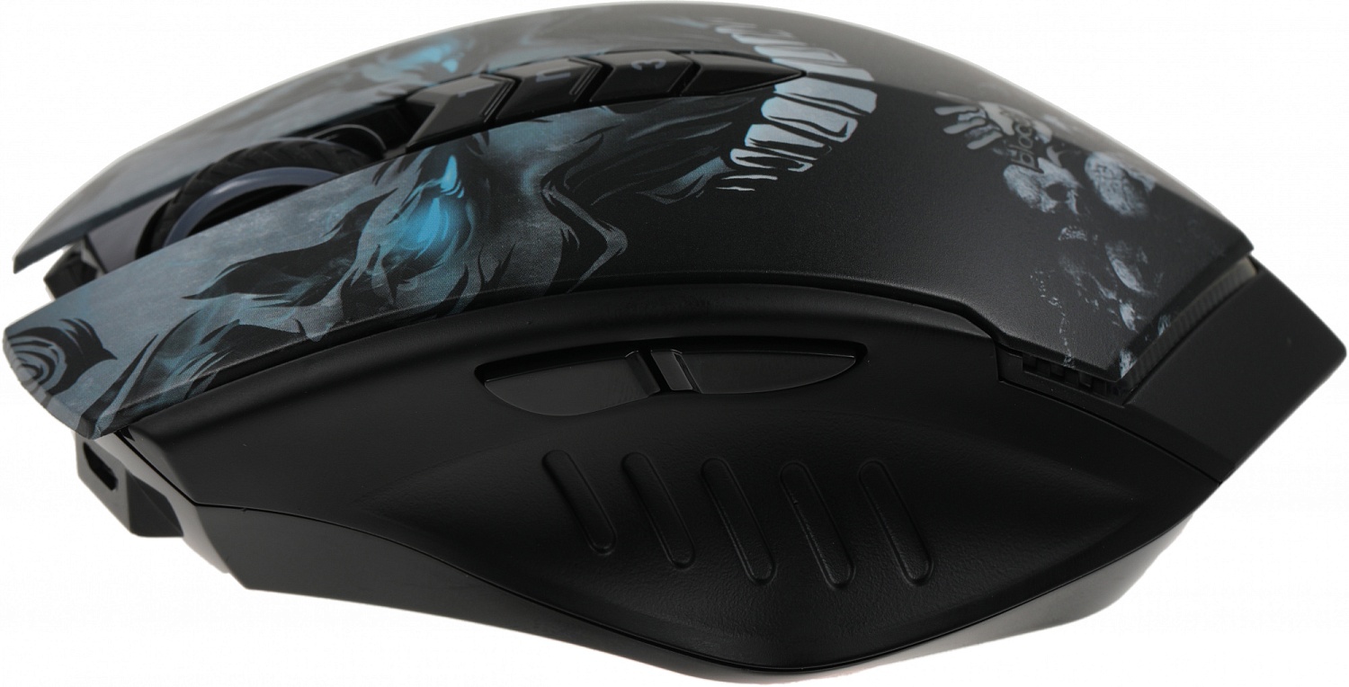 Мышь A4Tech Bloody R80 Plus Skull черный/рисунок оптическая (5000dpi) беспроводная USB (7but) Мышь A4Tech Bloody R80 Plus Skull черный/рисунок оптическая (5000dpi) беспроводная USB (7but)