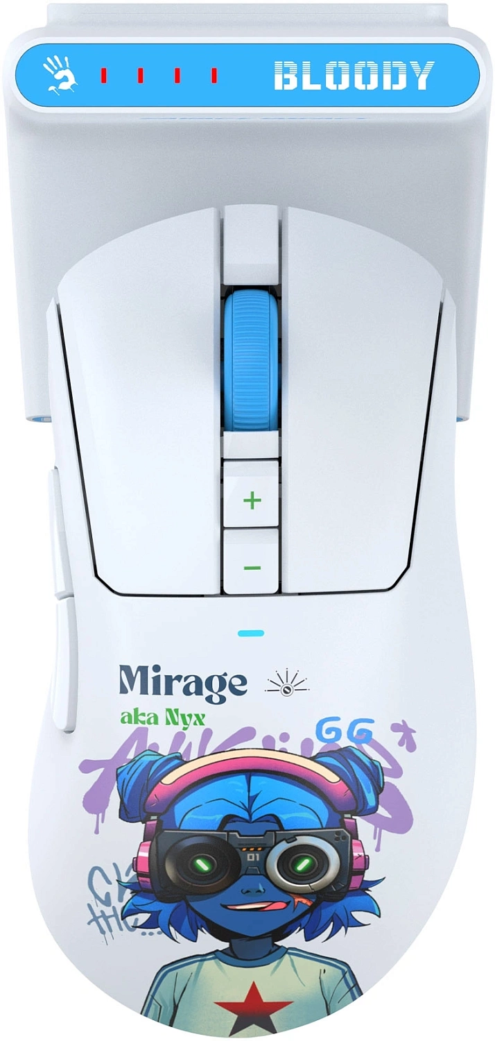 Мышь A4Tech Bloody R73 Ultra Duo белый/рисунок оптическая 20000dpi беспров. USB/USB-C 7but (R73 ULTRA DUO NYX MIRAGE) Мышь A4Tech Bloody R73 Ultra Duo белый/рисунок оптическая 20000dpi беспров. USB/USB-C 7but (R73 ULTRA DUO NYX MIRAGE)