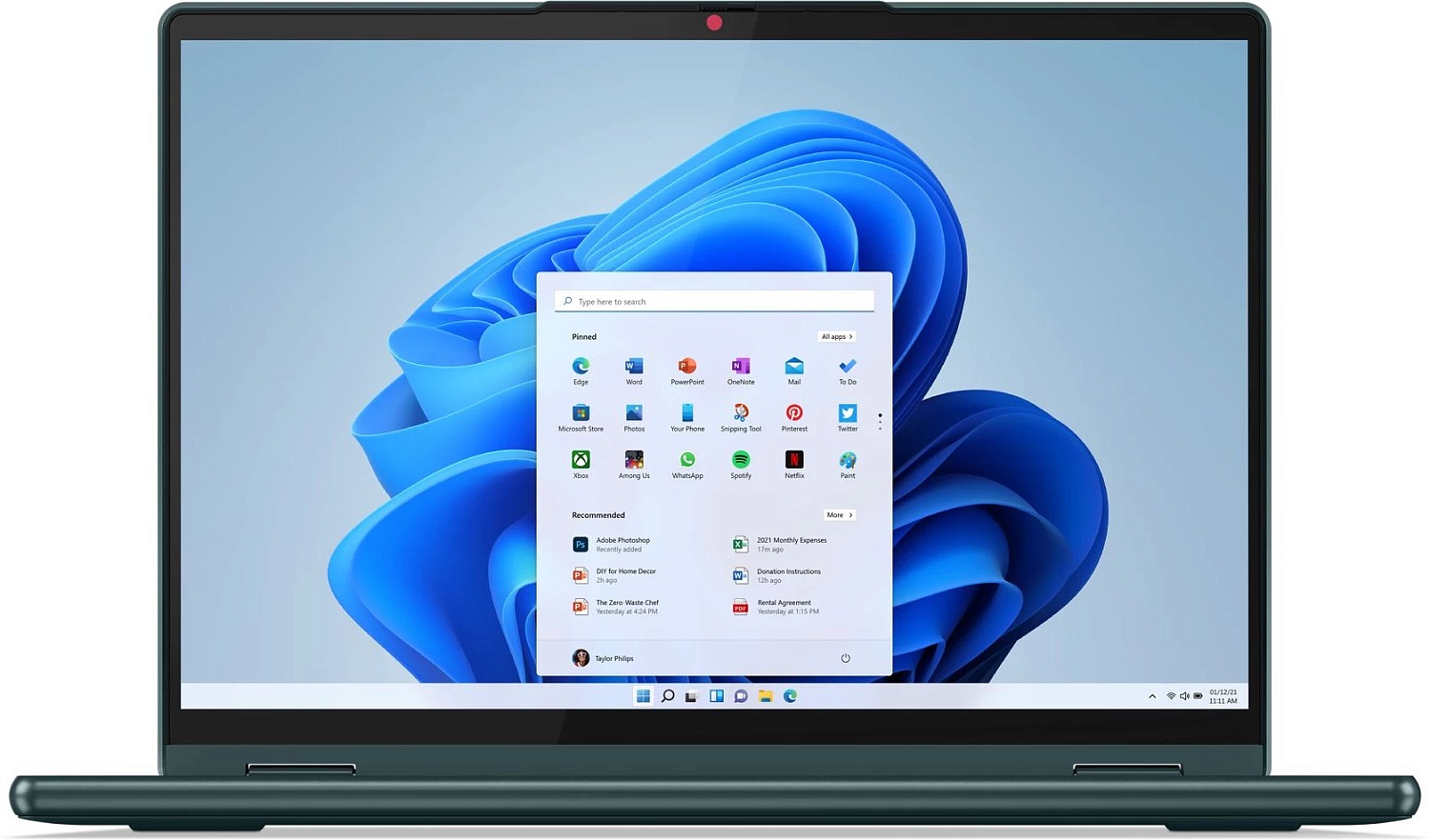 Ноутбук Lenovo Yoga 6 13ALC7 Ryzen 7 5700U 16Gb SSD512Gb AMD Radeon 13.3" IPS Touch WUXGA (1920x1200) Windows 11 Home d.turquoise WiFi BT Cam (82UD004TRU)