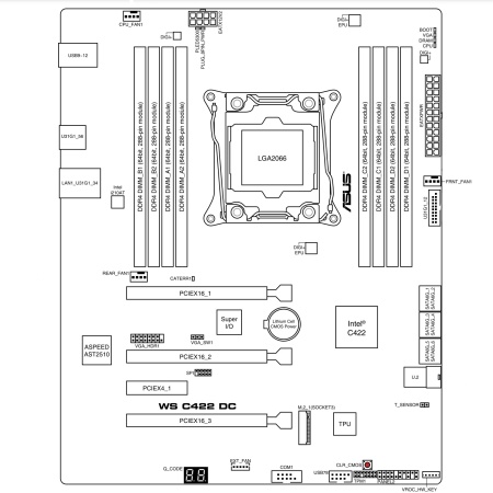 OEM WS C422 DC /LGA-2066,ATX,8DIMM,5PCIE (90SB08J0-M0UBN0)