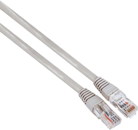 Патч-корд Hama H-200910 UTP cat5E solid 3м серый RJ-45 (f)-RJ-45 (m)