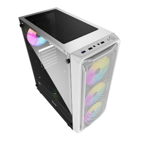 Корпус Powercase Mistral Z4 White, Tempered Glass, Mesh, 4x 120mm 5-color LED fan, белый, ATX (CMIZW-L4) (CMIZW-L4) (202797)