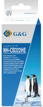 Картридж струйный G&G NH-CB322HE фото черный (14.2мл) для HP Photosmart B8553/C5324/C5370/C5373/C5380/C5383