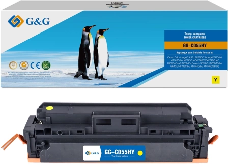 Тонер-картридж G&G toner-cartridge for Canon  LBP660/663/664 MF741/742/743/744/745/746 yellow  5 900 pages C055H Y 3017C002 with visual chip  гарантия 12 мес.