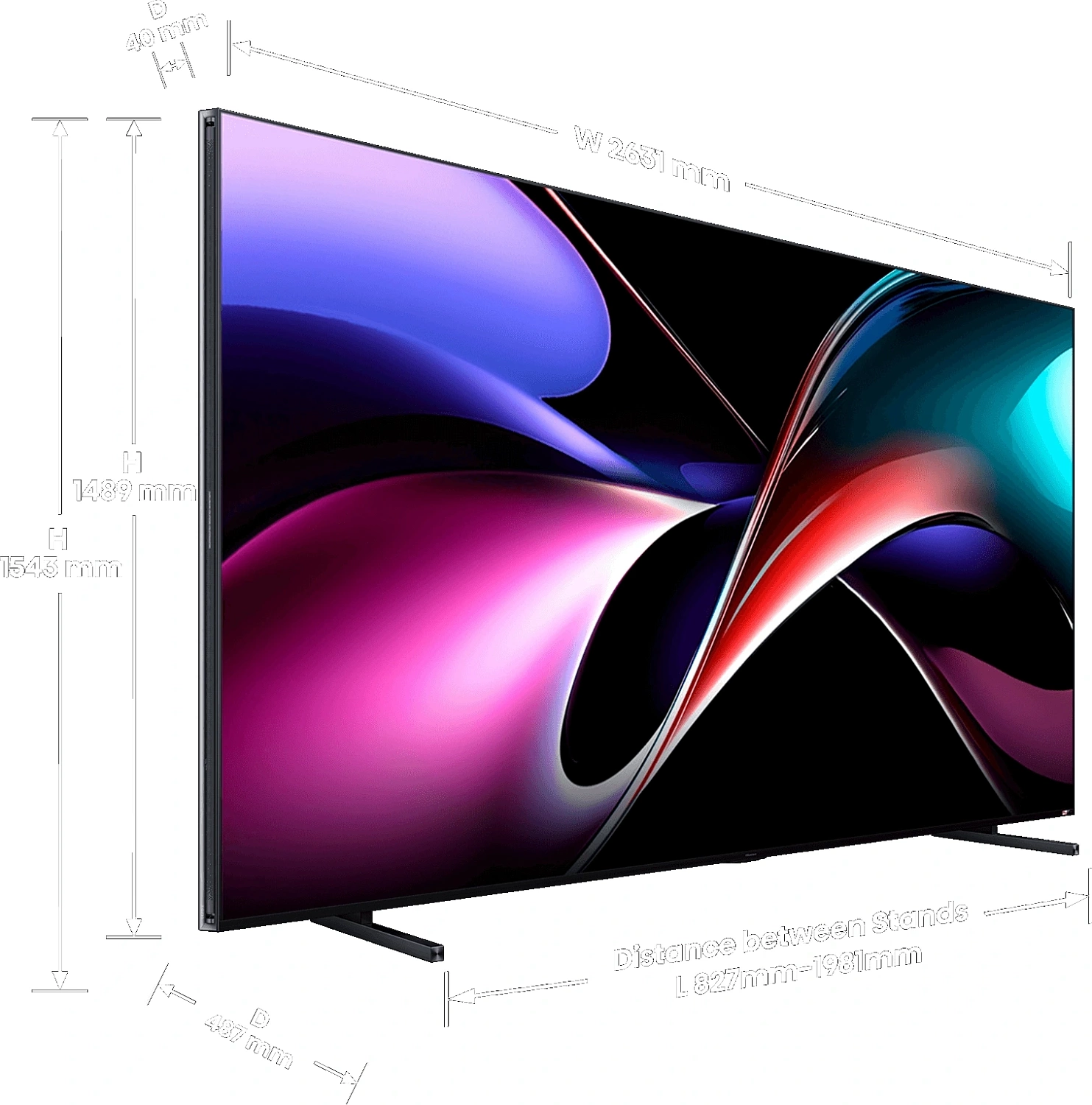 Телевизор QLED Hisense 116" 116UXQ угольно-серый 4K Ultra HD 120Hz DVB-T DVB-T2 DVB-C DVB-S DVB-S2 USB WiFi Smart TV