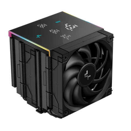 Кулер для процессора DEEPCOOL AK620 DIGITAL PRO LGA20XX/1700/1200/115X/AM5/AM4 (8шт/кор, TDP 260W, PWM, DUAL Fan 120mm, 6 тепл. трубок, ARGB, черный) RET