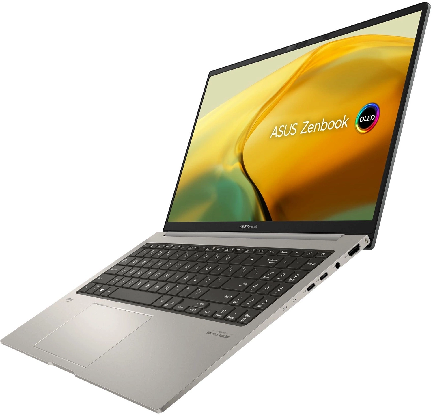 Ноутбук Asus Zenbook 15 OLED UM3504DA-MA197 Ryzen 5 7535U 16Gb SSD512Gb AMD Radeon 15.6" OLED 2.8K (2880x1620) noOS grey WiFi BT Cam Bag (90NB1163-M007B0)